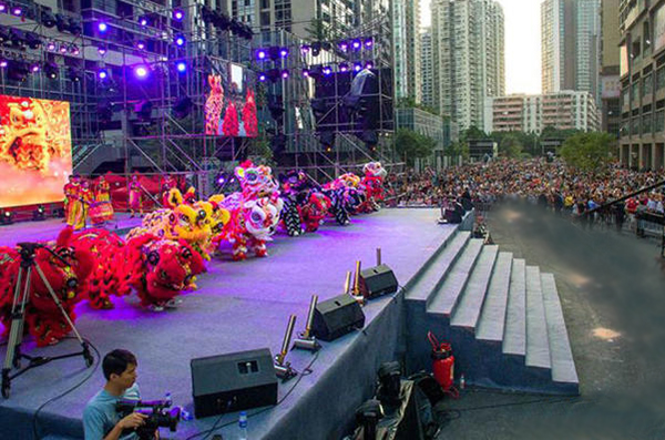 JSL茄子视频黄色片音响助阵杨箕村大摆千桌酒席贺回迁