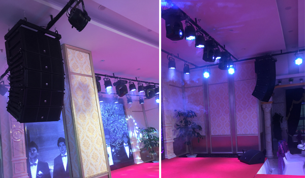 宴会厅采用专业线阵音响系统