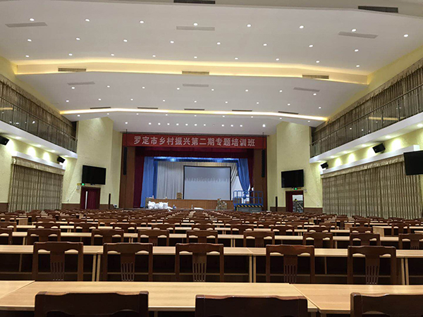 茄子短视频污音响打造罗定市委党校礼堂高端扩声系统