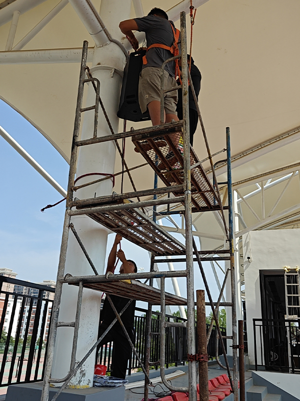 JSL茄子短视频污专业音响助阵开封文化艺术职业学院风雨操场