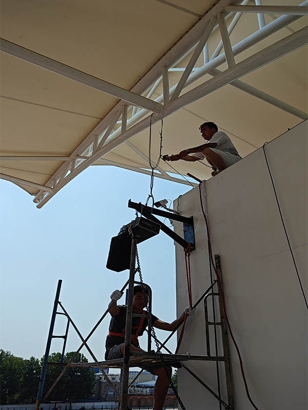 JSL茄子短视频污专业音响助阵开封文化艺术职业学院风雨操场